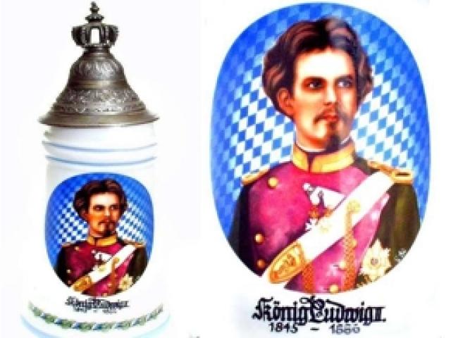 BIERKRUG - König Ludwig II. v. Bayern 1845-1886 - WASSERZEICHEN - 1